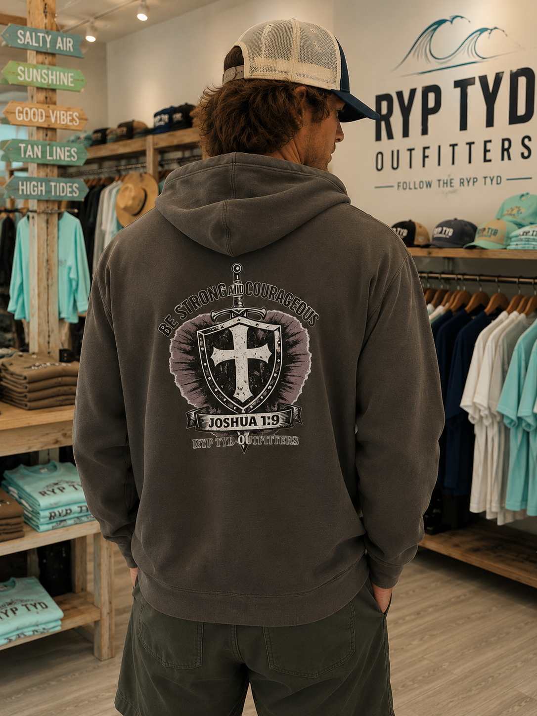 Be Strong and Courageous Joshua 1:9 Independent Trading Co. Hoodie
