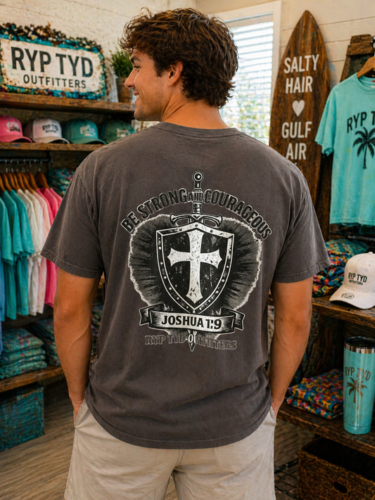 Be Strong and Courageous Joshua 1:9 Comfort Colors Tee