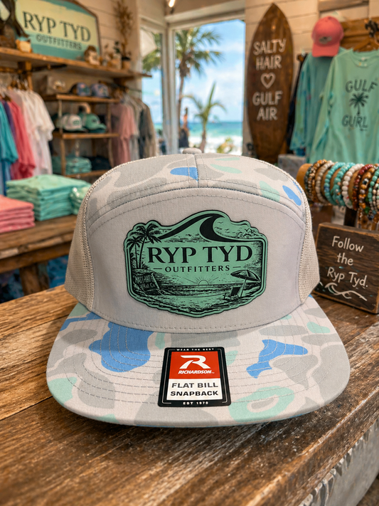 Ryp Tyd Coastal Camo Flat Bill Snapback Hat