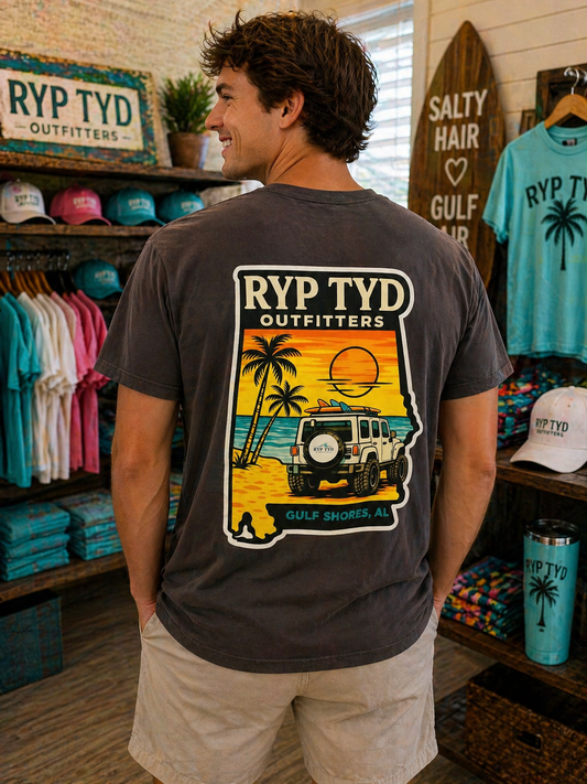 Ryp Tyd Outfitters Gulf Shores Jeep Tees and Tanks
