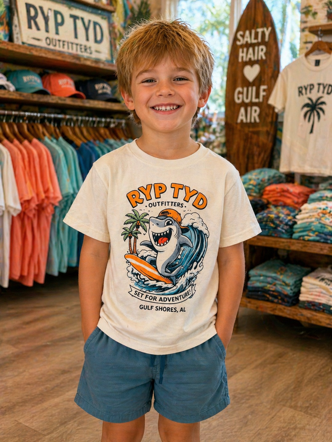 Little Tyds Shark Waves Adventure Tee