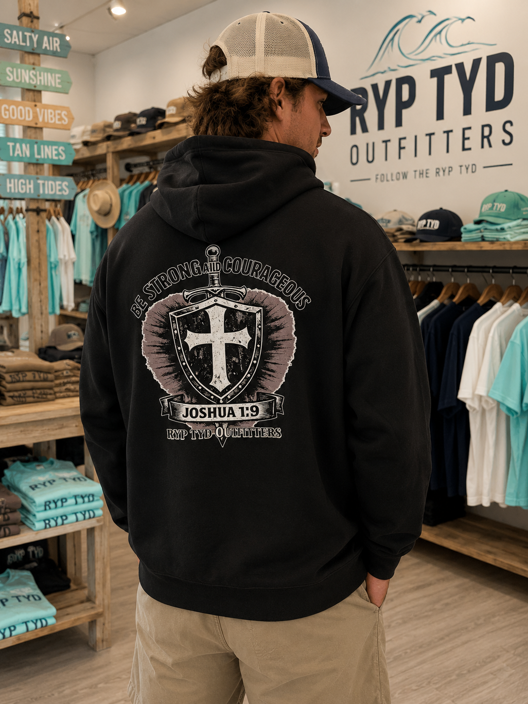 Be Strong and Courageous Joshua 1:9 Independent Trading Co. Hoodie