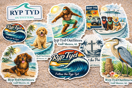 Ryp Tyd Outfitters Vinyl 4 inch Stickers