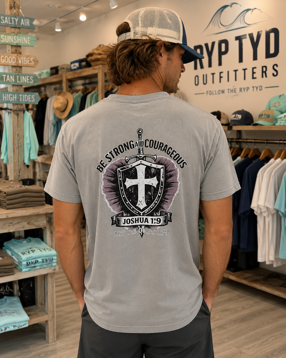 Be Strong and Courageous Joshua 1:9 Comfort Colors Tee
