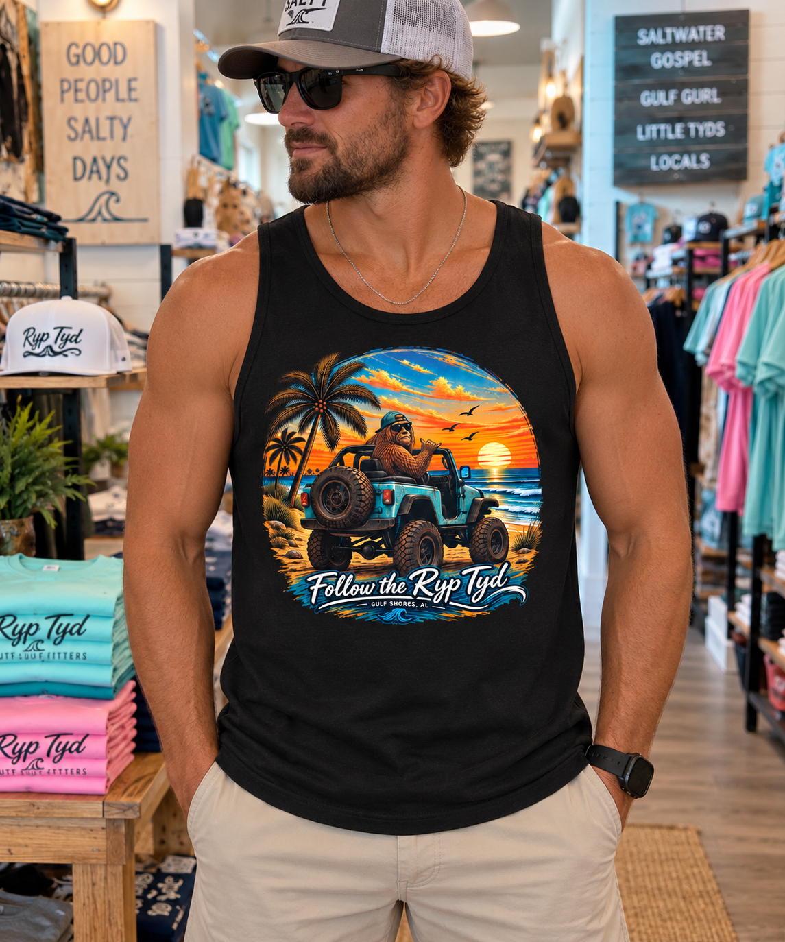 Ryp Tyd Outfitters Gulf Shores Jeep Tees and Tanks