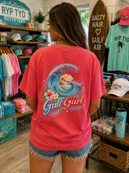 Gulf Gurl Wave Comfort Colors Tee