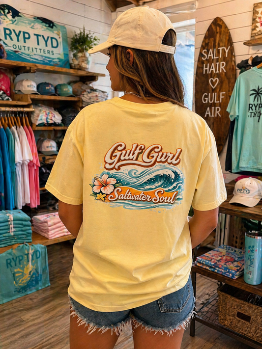 Gulf Gurl Saltwater Soul Comfort Colors Tee