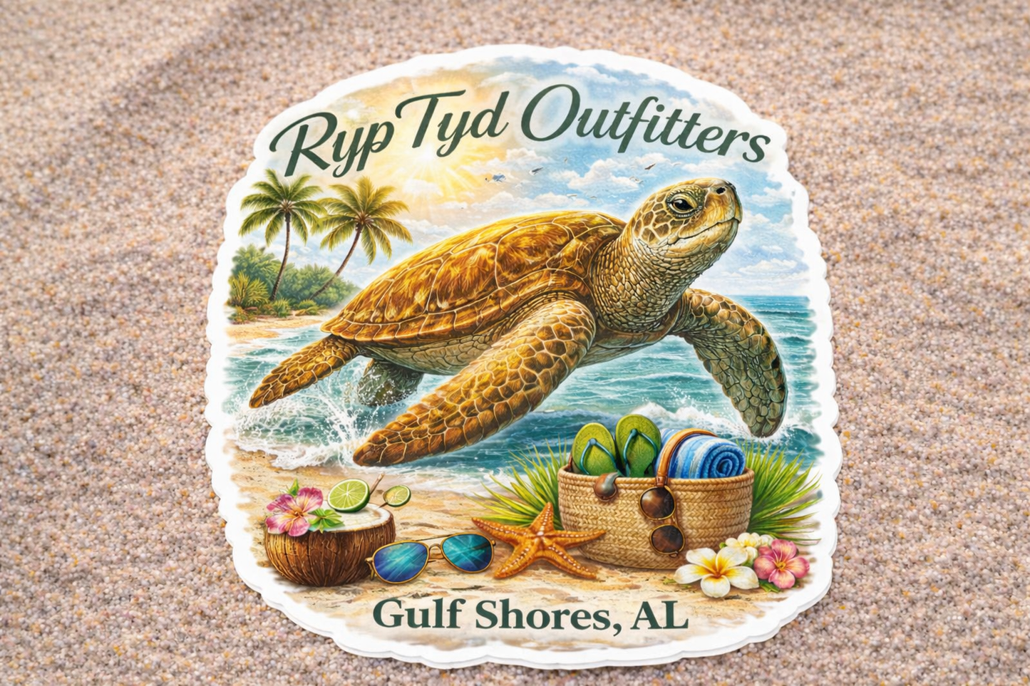 Ryp Tyd Outfitters Vinyl 4 inch Stickers
