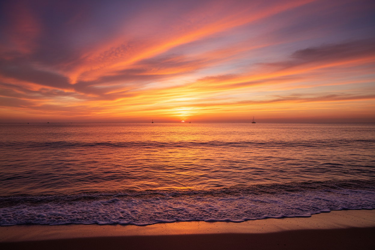 sunset over ocean